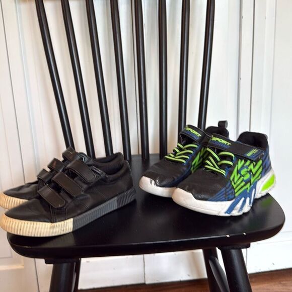 Boys shoe bundle size 1 sketchers light up sneaker Cat & Jack black dress shoe - Picture 10 of 11